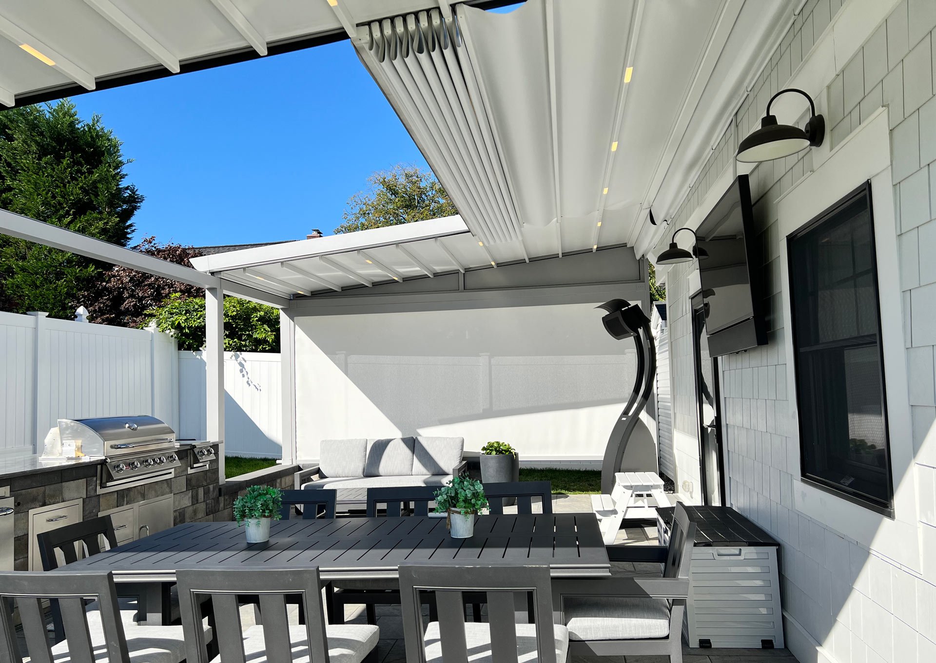 Pergola Retractable Canopy, Avantgarde and Elegant